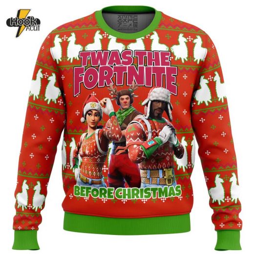 Fortnite “‘Twas the Night” Ugly Christmas Sweater – Gamer’s Festive Apparel