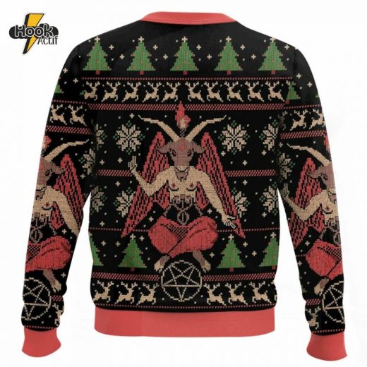 Hail Santa Satan Claus Ugly Christmas Sweater – Dark Humor Holiday Apparel