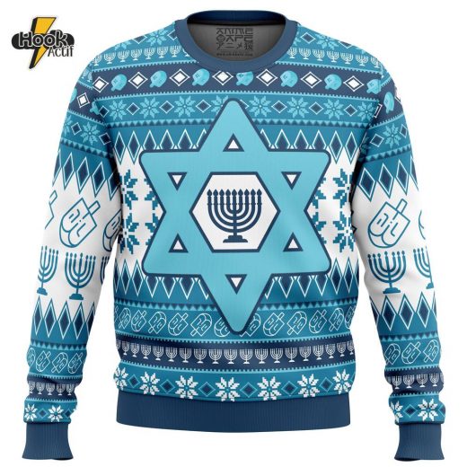 Hanukkah Ugly Christmas Sweater – Festive Jewish Holiday Sweater for Men and Women