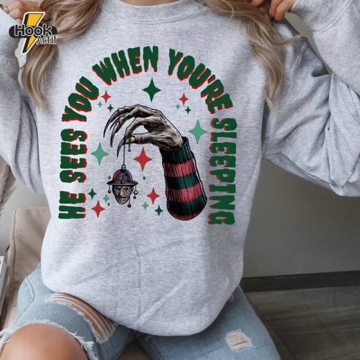 “He Sees You When You’re Sleeping” Crewneck Sweatshirt – Christmas Edition