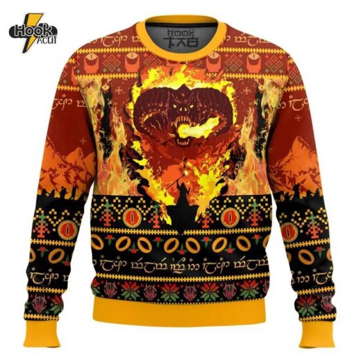 Lord of the Rings Balrog Ugly Sweater – Epic Fantasy Sweater for LOTR Fans