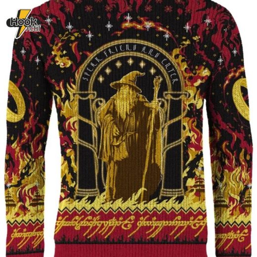 Lord of the Rings “You Shall Not Pass” Balrog Christmas Sweater – Fantasy Holiday Gift