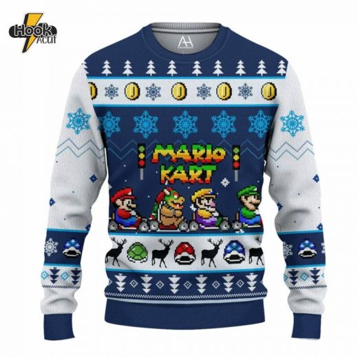 Mario Kart 3D Ugly Sweater – Gamer’s Ultimate Christmas Sweater for Nintendo Fans