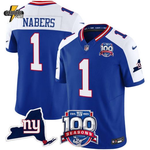 Men’s New York Giants 100th Season State Patch Vapor Limited Jersey – High-Quality Stitched Edition