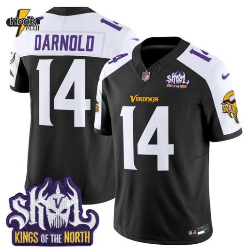 Minnesota Vikings “King of The North” Patch Black Vapor Limited Jersey – Stitched Edition for Men