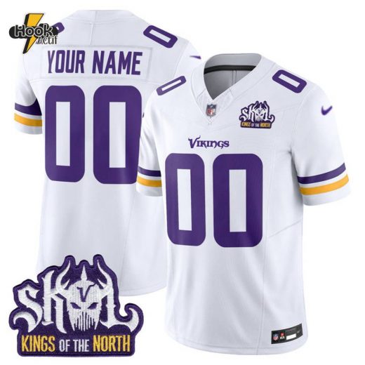 Minnesota Vikings “King of The North” Patch White Vapor Limited Jersey – Premium Stitched Edition