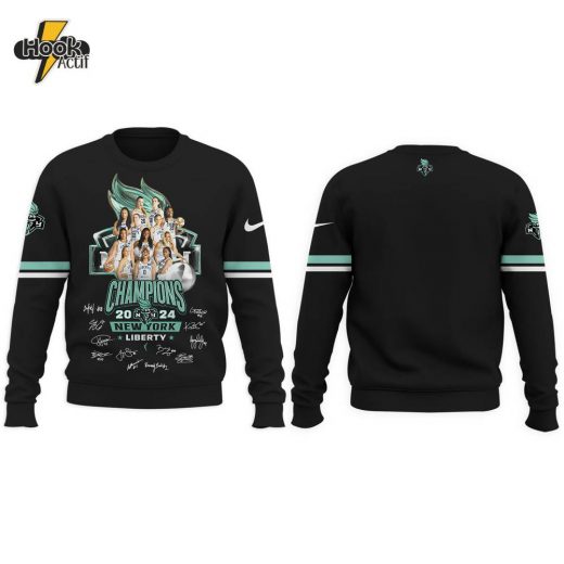 New York Liberty 2024 WNBA Finals Champions Sweatshirt – Black Color Version