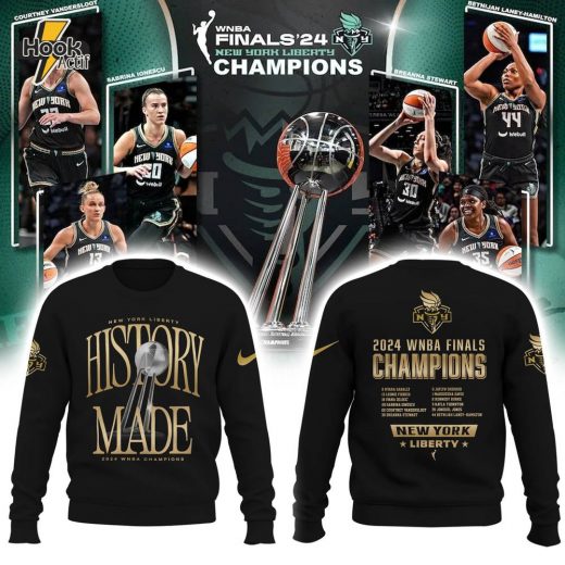 New York Liberty 2024 WNBA Finals Champions Sweatshirt – Premium Gold Edition