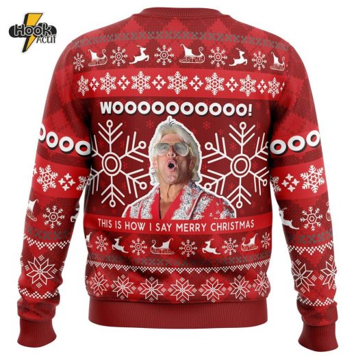 Pro Wrestling Christmas Sweater – Flair-Inspired Sweater for Wrestling Fans