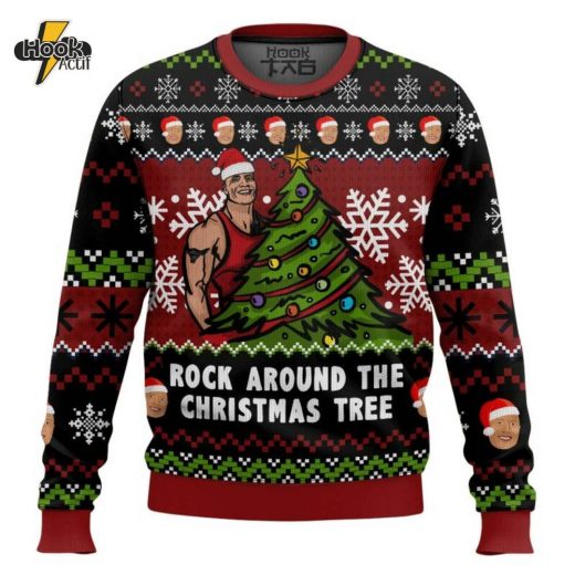 “Rock Around The Christmas Tree” – The Rock Ugly Sweater for Wrestling Fans