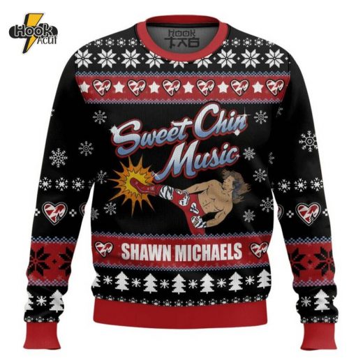 Shawn Michaels Sweet Chin Music Ugly Christmas Sweater – Wrestling Fan’s Gift