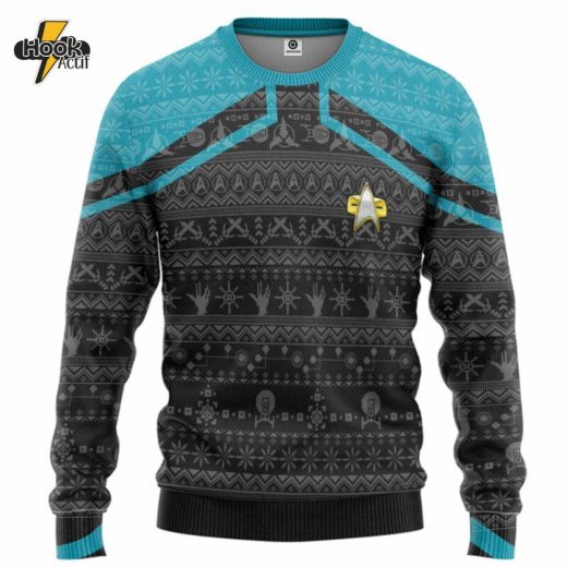 Star Trek Picard 2020 Blue Ugly Sweater – Modern Sci-Fi Holiday Apparel