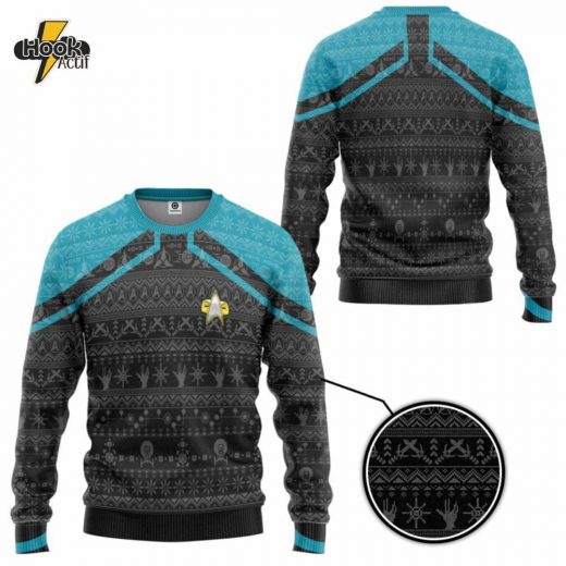 Star Trek Picard 2020 Blue Ugly Sweater – Modern Sci-Fi Holiday Apparel