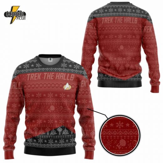 Star Trek TNG Red Ugly Christmas Sweater Ver. 2 – Ultimate Sci-Fi Fan Holiday Sweater