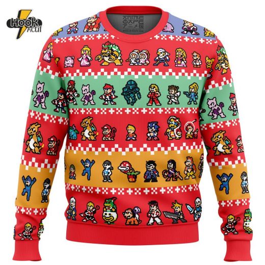 Super Smash Bros Pixel Ugly Christmas Sweater – For the Ultimate Gamer