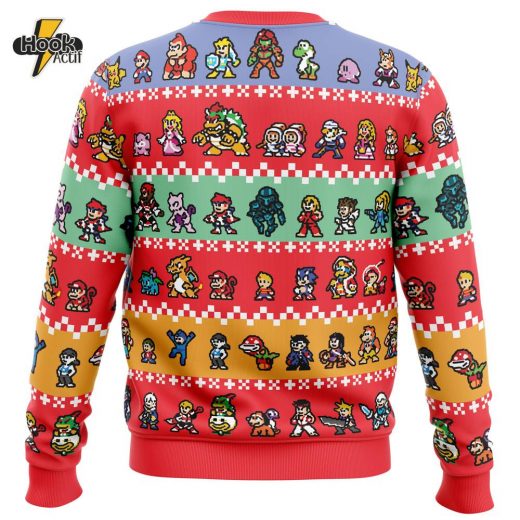 Super Smash Bros Pixel Ugly Christmas Sweater – For the Ultimate Gamer