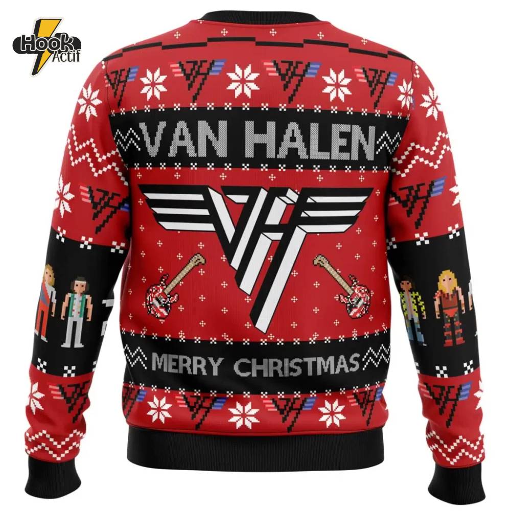 Van Halen Band Ugly Christmas Sweater - Rock Out This Christmas with Iconic Style Van Halen Band Ugly Christmas Sweater - Rock Out This Christmas with Iconic Style