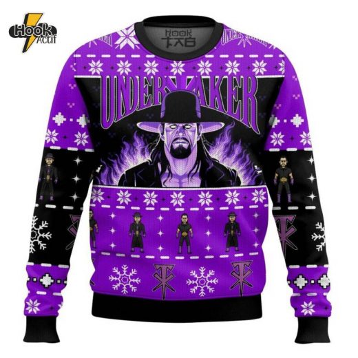 WWE Undertaker Ugly Christmas Sweater – Perfect for Wrestling Fans