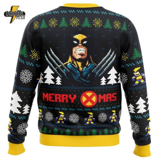 Wolverine Santa Claws Ugly Christmas Sweater – Marvel Superhero Christmas Gift