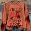 Women’s “I’M Ok, It’s Not My Blood” Printed Casual Long Sleeve Sweatshirt – Green Edition