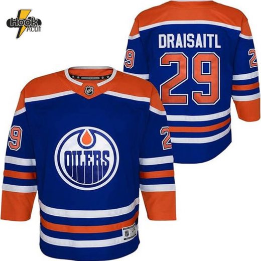 Youth Leon Draisaitl Edmonton Oilers NHL Royal Team Jersey