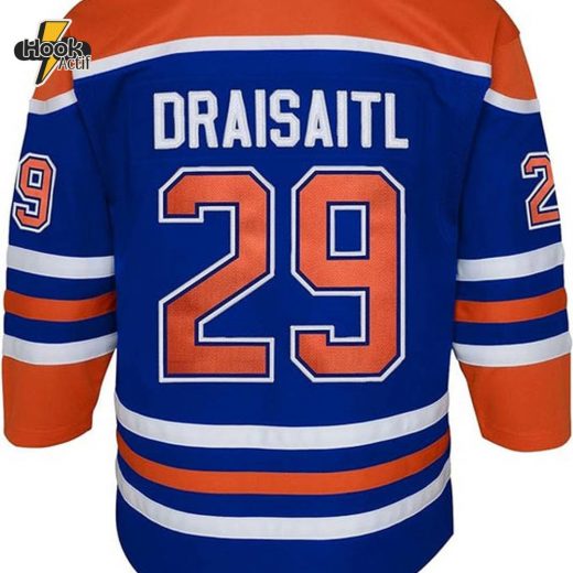 Youth Leon Draisaitl Edmonton Oilers NHL Royal Team Jersey