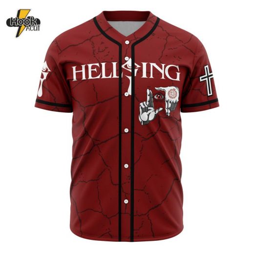 Hookactif 3D Printed Alucard Eyes V2 Hellsing Men’s Short Sleeve Anime Baseball Jersey – Hellsing Alucard Anime Jersey