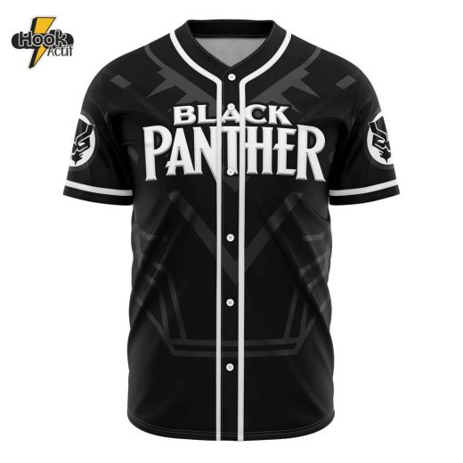 Hookactif 3D Printed Black Panther Marvel Men’s Short Sleeve Anime Baseball Jersey – Marvel Black Panther Baseball Jersey