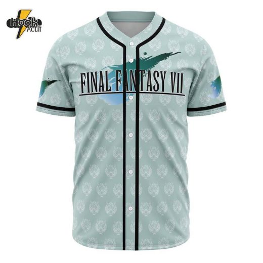 Hookactif 3D Printed Cloud Strife Final Fantasy 7 Men’s Short Sleeve Anime Baseball Jersey – Final Fantasy 7 Cloud Strife Jersey