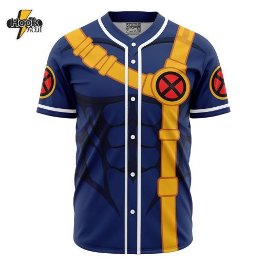 Hookactif 3D Printed Cyclops X-Men Marvel Men’s Short Sleeve Anime Baseball Jersey – Marvel X-Men Baseball Jersey