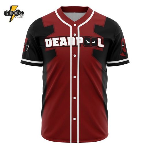 Hookactif 3D Printed Deadpool Marvel Men’s Short Sleeve Anime Baseball Jersey – Marvel Deadpool Baseball Jersey