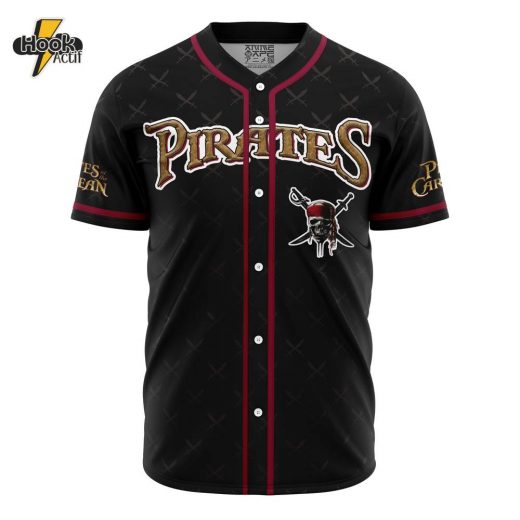 Hookactif 3D Printed Sparrow Pirates of the Caribbean V2 Disney Men’s Short Sleeve Anime Baseball Jersey – Pirates of the Caribbean Sparrow Jersey