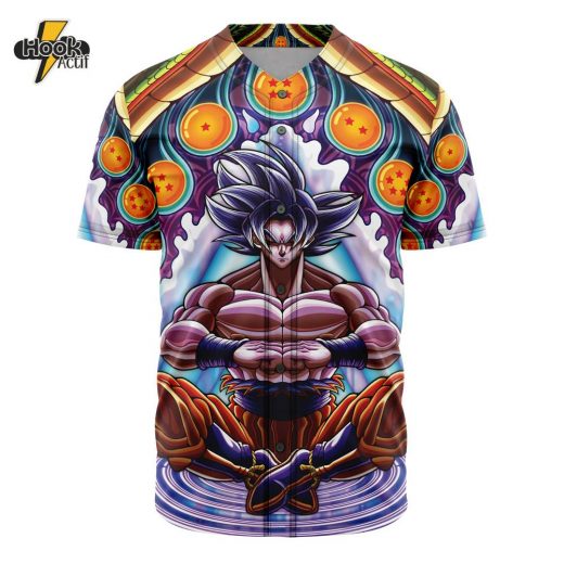 Hookactif 3D Printed Trippy Ultra Instinct Goku Dragon Ball Super Men’s Short Sleeve Anime Baseball Jersey – Anime Baseball Jersey Dragon Ball Super