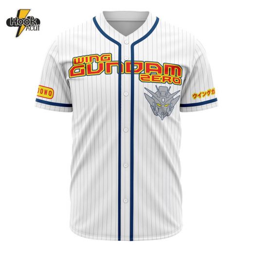 Hookactif 3D Printed Wing Zero Gundam Men’s Short Sleeve Anime Baseball Jersey – Gundam Wing Zero Anime Jersey