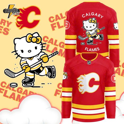 2024 Calgary Flames x Hello Kitty 50th Anniversary Jersey Red