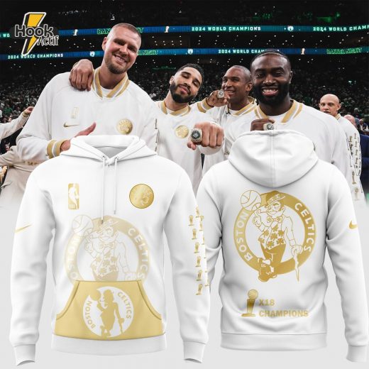 2024 NBA Finals Champions Hoodie Unisex Nike White Boston Celtics Edition