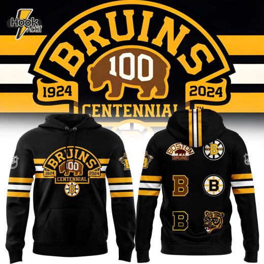 Boston Bruins 100th Birthday Throwback Style Pullover Hoodie