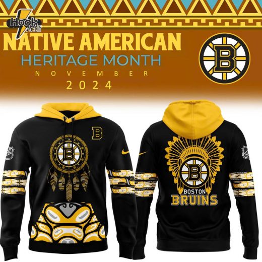 Boston Bruins x 2024 NHL Native American Heritage Month Premium Limited Hoodie