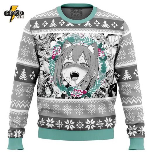 Christmas Anime Ahegao Ugly Christmas Sweater