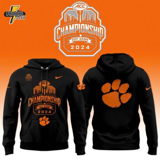 Clemson Tigers Football Team Nike 2024 ACC Champions Hoodie Black