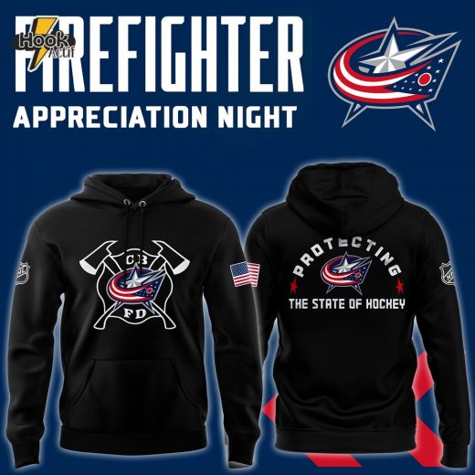 Columbus Blue Jackets 2024 Firefighter Appreciation Night Premium Limited Pullover Hoodie