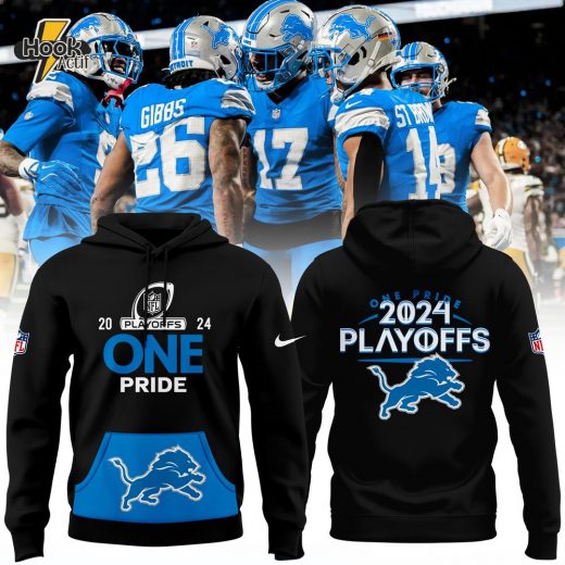 Detroit Lions 2024 NFL Playoffs Black Hoodie Special Edition