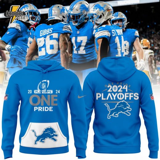 Detroit Lions 2024 NFL Playoffs Pullover Hoodie Limited Edition