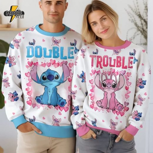 Double-Trouble Couple Funny Valentine Sweater