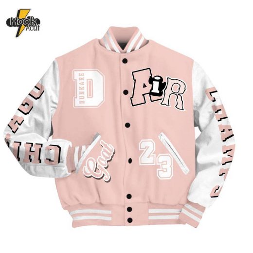 Dunkare Low Legend Pink 11s Shirt Varsity Jacket, AIR Number 23 GOAT Baseball Varsity Jacket Unisex Outfit