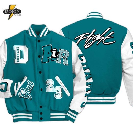 Dunkare Oxidized Green 4s Shirt Varsity Jacket, AIR Number 23 GOAT Baseball Varsity Jacket Unisex Outfit