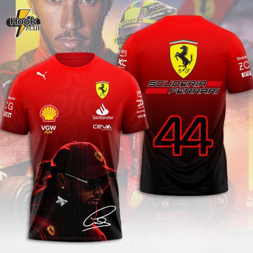 Lewis Hamilton x Scuderia Ferrari 3D T-shirt