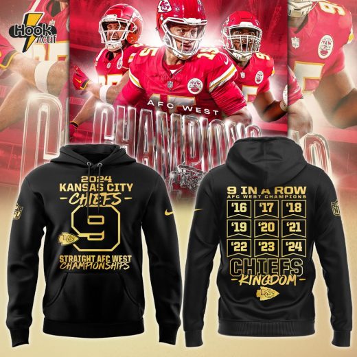 Limited Edition 2024 AFC West Division Champions Kansas City Chiefs Hoodie Black Version Two