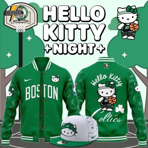 Limited Edition 2024 Boston Celtics x Hello Kitty Night Bomber Jacket