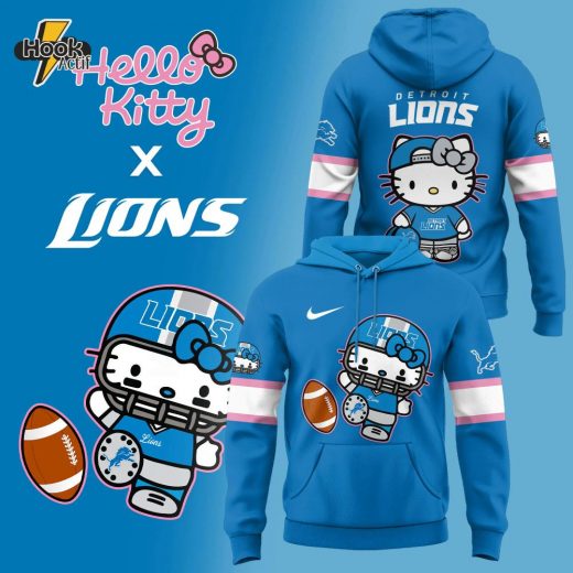 Limited Edition Detroit Lions x Hello Kitty Pullover Hoodie